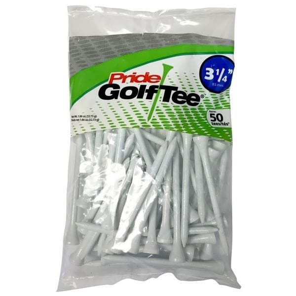 Pride 3 1/4" White 50 Pack Tees