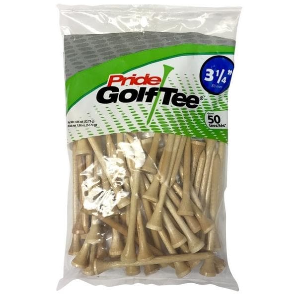 Pride 3 1/4" Natural 50 Pack Tees