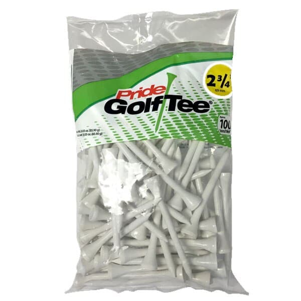 Pride 2 3/4" White 100 Pack Tees