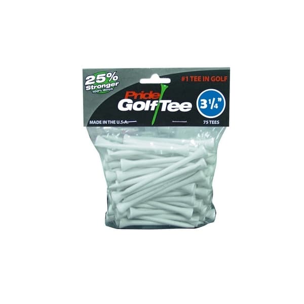 Pride 3 1/4" White 75 Pack Tees