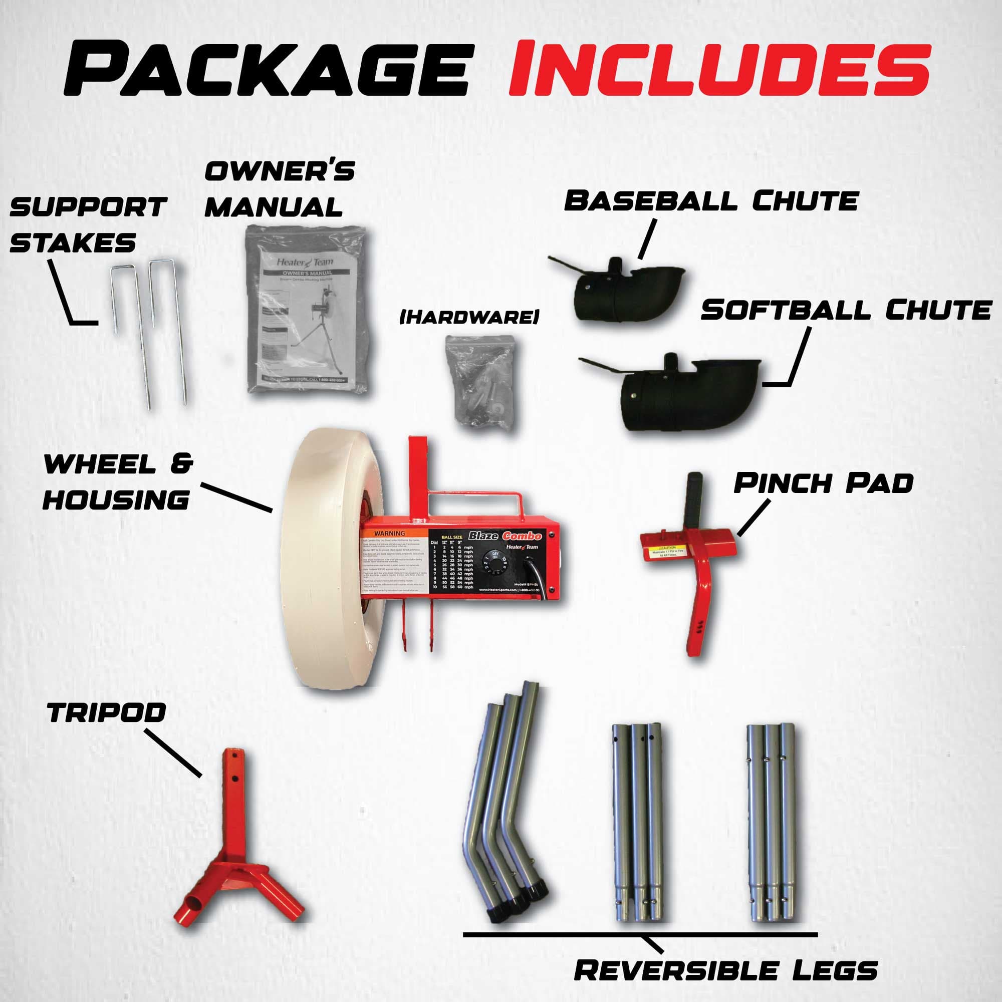 Blaze Combo Heavy Duty Pitching Machine With 1 Yr. Warranty