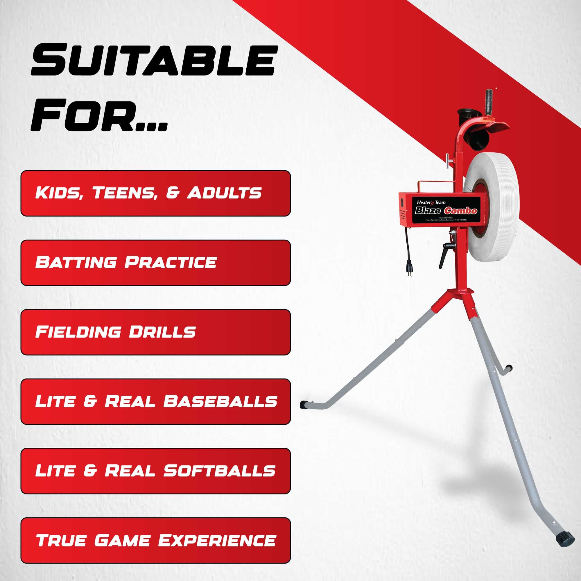 Blaze Combo Heavy Duty Pitching Machine With 1 Yr. Warranty
