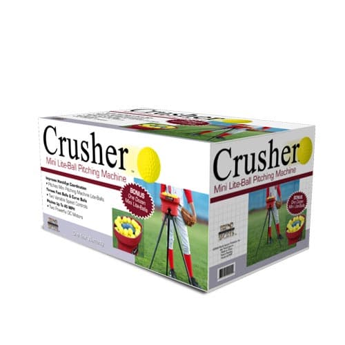 Crusher Fastball & Curveball Mini Ball Pitching Machine With 4 Hr. Battery