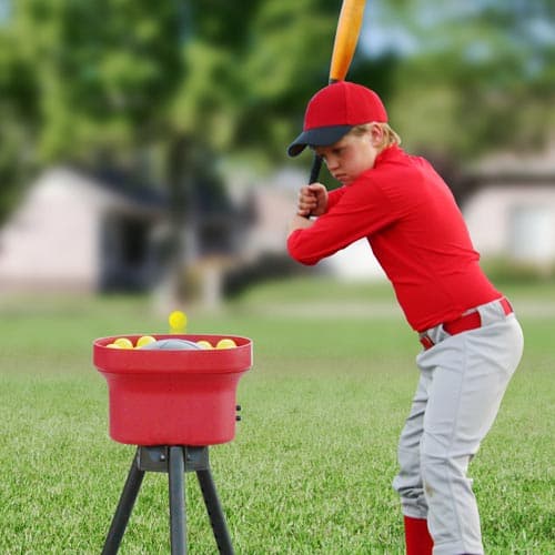 Crusher Fastball & Curveball Mini Ball Pitching Machine With 8 Hr. Batteries