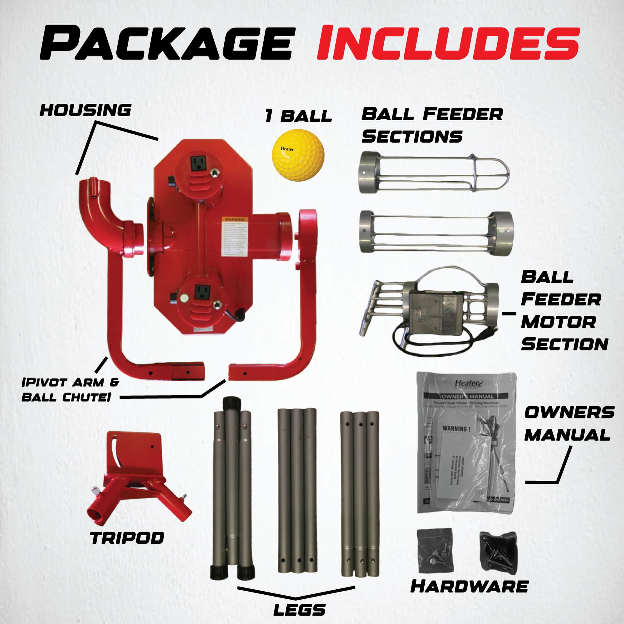 Deuce 75 MPH Heavy Duty Dual Wheel Baseball Pitching Machine