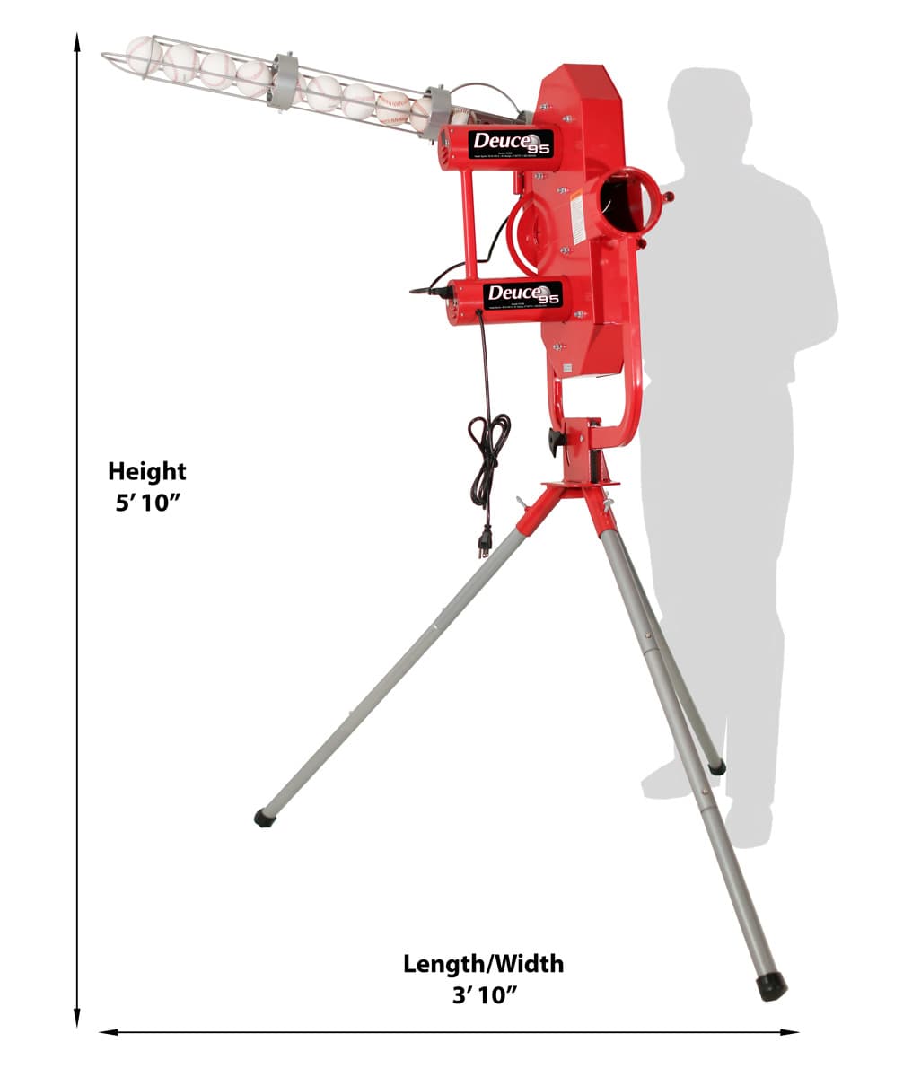 Deuce 95 MPH Heavy Duty Dual Wheel Baseball Pitching Machine
