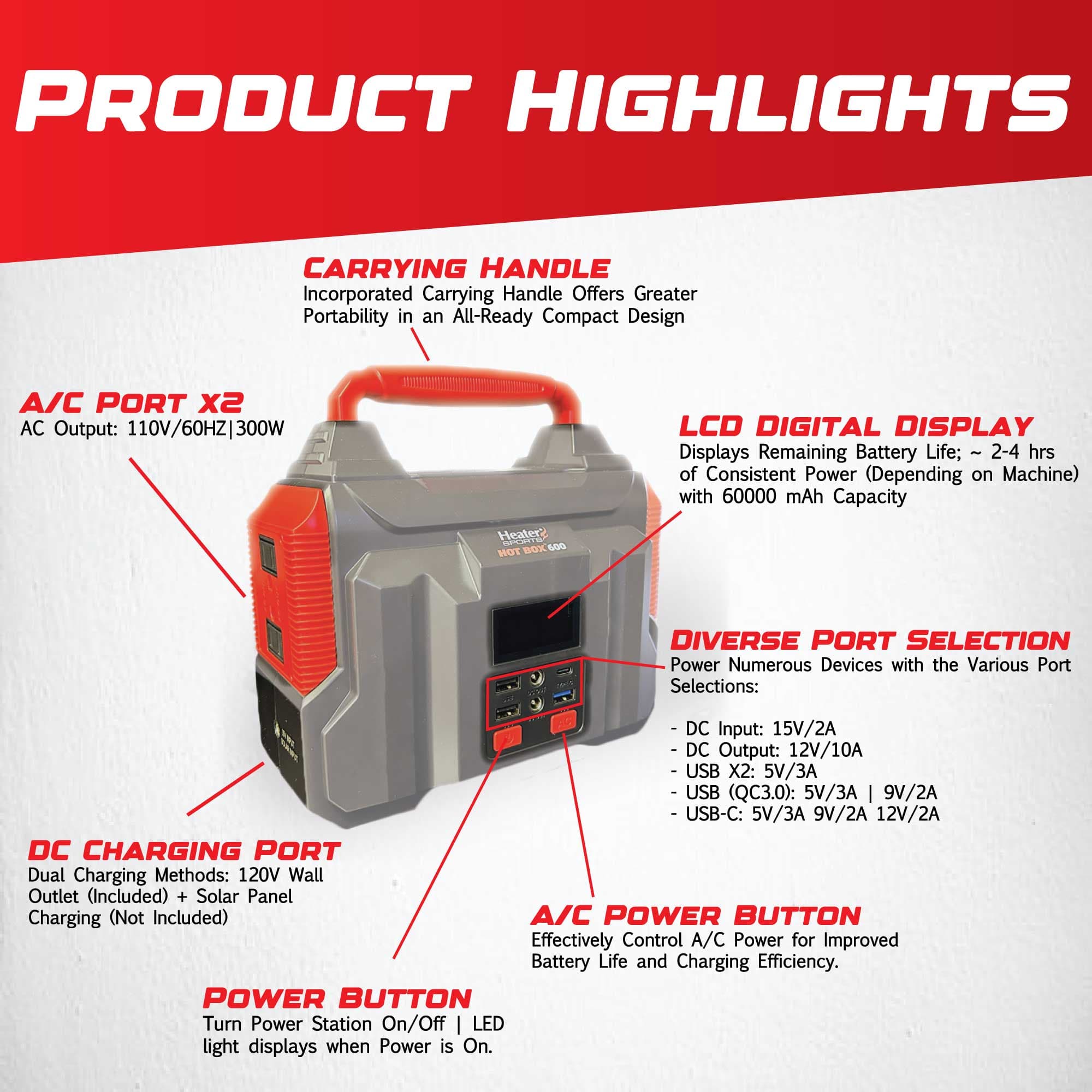 Hot Box 600 Peak Portable Power Station