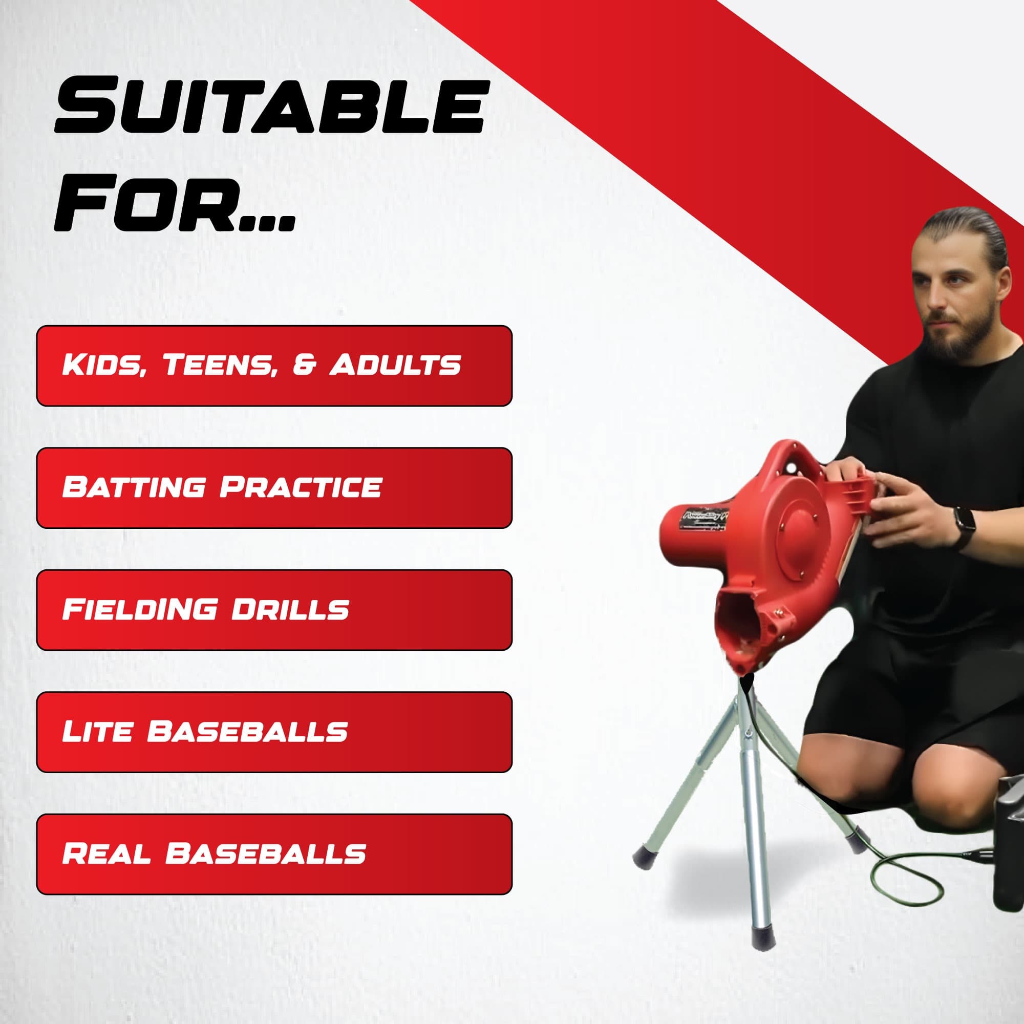 Heater Jr. Real Baseball Pitching Machine