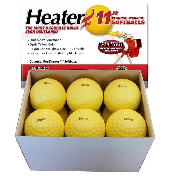 Heater 11 Inch Pitching Machine Softballs (1 Dozen)