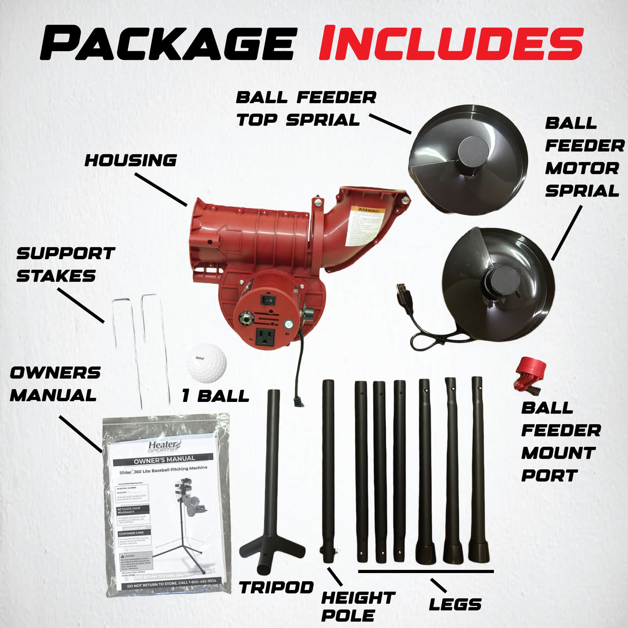 Slider 360 Fastball & Curveball Lite Baseball Pitching & Fielding Machine