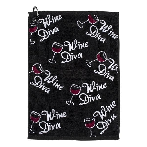 EverGolf Novelty Woven Towel 16” x 22” – Wine Diva