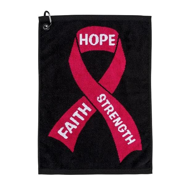 EverGolf Novelty Woven Towel 16” x 22” – Pink Ribbon