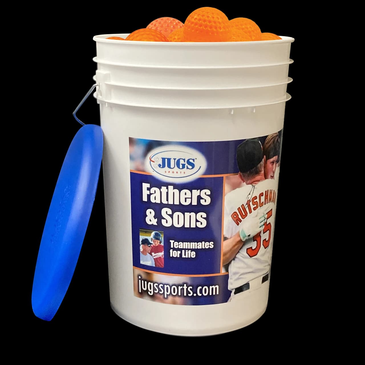 Bucket of Low Impact, Multi-Use Practice Baseballs