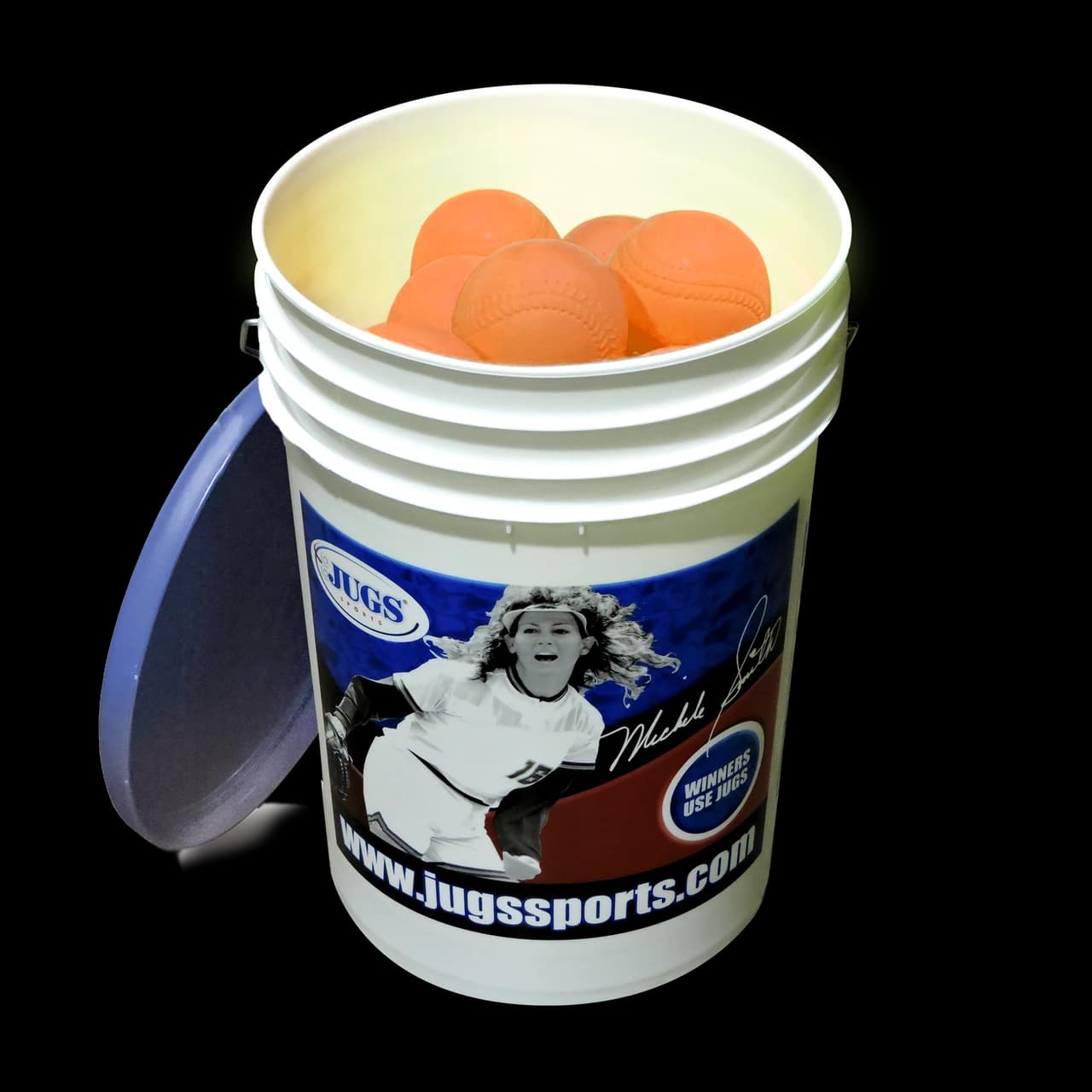 Bucket of Low Impact, Multi-Use Practice Softballs